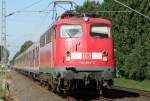 Die 110 494-2 auf dem RE4 Verstrker kurz vor Geilenkirchen am 29.05.2009