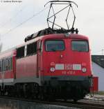 Fuballsonderzug ***** (Frankfurt(Main)Hbf-Sinsheim(Elsenz))mit Schublok 110 432-2 bei Meckesheim 12.12.09