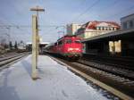 110 406 hlt mit  Bimmelbahn  in Butzbach, 02.01.2010