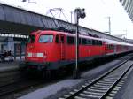 Eine DB 110 im Hauptbahnhof von Mnster, 6.