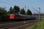 110 500-6 mit einer RB nach Wolfsburg bei der Durchfahrt durch Hannover-Ahlten am 5.06.10