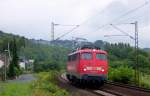 Die 110 324-1 fuhr am 05.08.2010 Solo durch Erpel.