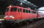 Die 110 418-1 stand am 28.09.2010 mit einem Dsseldorfer Zusatztakt in Aachen Hbf um dann nach Rothe Erde zu fahren.