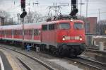 MÜNSTER, 19.01.2011, 110 455-3 als RB 68 nach Rheine bei der Einfahrt in Münster Hbf