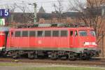 DB 110 429 am 12.3.11 bei der Durchfahrt durch Kln Messe/Deutz.Der Zug fuhr in den Abstellbahnhof.