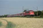 RE 10460 mit 110 456-1 fuhr am 05.07.11 durch Erkelenz.