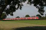 RB 15363 Frankfurt - Heidelberg mit Schublok 110 434 am 31.8.11 bei Hhnlein-Alsbach.