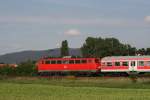 RB 15363 Frankfurt - Heidelberg mit Schublok 110 434 am 31.8.11 bei Hhnlein-Alsbach.