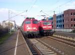 110 389-4 und 112 137-5 treffen sie am 04.04.2006 in Geilenkirchen.