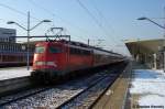 110 468-6 [Verl.|HBS|18.02.2012] mit dem RE (RE 14014) von Wolfsburg Hbf nach Hannover Hbf im Wolfsburger Hbf. 31.01.2012