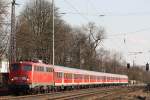 110 469 am 19.3.12 mit einem umgeleiteten RB 35 Verstrker bei der Durchfahrt durch Ratingen-Lintorf.