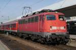 110 401 mit Regionalzug im Mannheimer Hbf.