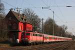 110 429 fuhr am 23.3.12 mit einem umgeleiteten RB 35 Verstrker durch Ratingen-Lintorf.