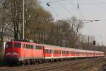 110 429 fuhr am 27.3.12 mit einem umgeleiteten RB 35 Verstrker durch Ratingen-Lintorf.