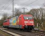 Und hier nochmal der Nachschuss auf die Fuhre: 101 037-0 wurde am 05.11.2012 von 110 469-4 nach Dessau geschleppt.