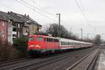 110 401-7 mit dem IC 133 (Luxembourg - Norddeich) in Dsseldorf-Oberbilk am 02.02.13