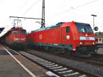 Baureihe 110 445-4 aus Donauwrth und BR 146 214-2 aus Stuttgart Hbf im Knotenbahnhof Aalen.