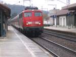 BR 110 454-6 fhrt am 4.9.06 mit einen RE in St.Georgen ein.