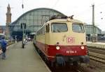 110 504 mit RE 3129 (Bremen Hbf–Braunschweig Hbf) am 13.07.1996 in Bremen Hbf