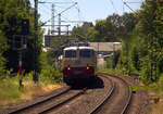 Lok E10 1309 durchfährt mit dem AKE-Rheingold auf der Sonderfahrt  Rund um Aachen  Erkelenz.
Aufgenommen vom Bahnsteig 1 in Erkelenz. 
Bei Sommerwetter am Mittag vom 1.7.2018.