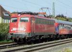 110 351 durchfhrt Ebersbach (Fils) mit einem Bahn Touristik Express in Richtung Stuttgart (16.09.2007)