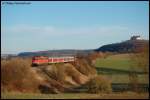 110 484-3 zieht am 07.02.08 RB 37152 von Donauwrth nach Aalen, aufgenommen kurz vor Westhausen.