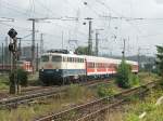 110 306-8 am 13.07.2004 mit RB 19825 (Lauda-Stuttgart)  bei der Einfahrt nach Bietigheim-Bissingen.