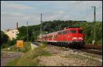 110 450 war mit der RB 37164 nach Aalen unterwegs.