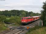 110 446-2 mit der RB 37148 nach Aalen an der Anrufschranke bei Goldshfe 4.9.08