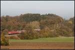 110 416-5 zog am Morgen des 26.10.2008 mit eine RB von Donauwrth nach Aalen.