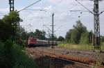 Br 110 316-7 mit dem RE nach Freilassing am 17.07.09 bei der Einfahrt in den Bahnhof Rosenheim (Oberbayern).