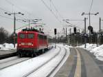 Highlight Nummer 2 war 110 200-3 mit einem 40 Minuten verspteten IC aus Amsterdam am 13.02. am Berliner Hbf.