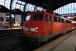 Den Fuballsonderzug Hamburg Hbf - Bielefeld Hbf bespannte am 28.02.10 die 110 462-9.