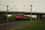 110 447 zog am 08.05.2010 den RE von Hannover nach Wolfsburg in der nhe von Immensen Arpke