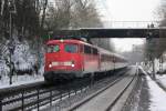 Die 110 429-8 fuhr am 03.12.2010 ganz berraschend durch Eilendorf.