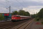 Die nun bereits ausgemusterte 110 486-8 zog am 19.07.2011 noch einen RE 4 Verstrker von Dsseldorf nach Aachen durch Dsseldorf-Bilk