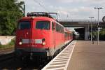 110 438 am 5.6.12 mit einem RB 35 Verstrker in Dsseldorf-Angermund.