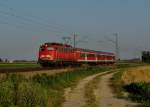 110 343 mit einer Wagenberfhrung am 17.07.2007 bei Langenisarhofen.