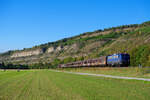 110 262 BayernBahn mit dem südfahrenden Henkelzug bei Thüngersheim Richtung Würzburg, 09.09.2020