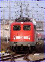 110 152-6 verlsst mit NZ1449 den Hbf Stralsund.