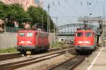 110 223 (die letzte Kasten 110 von DB Regio) neben 110 320 in Mnchen Hbf. 02.06.2009.