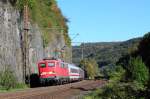 Bei strahlendem Oktoberwetter fuhr 110 236 mit dem IC 2862 in Richtung Bonn in Ennepetal Gevelsberg vorbei. (09.10.2010, Ennepetal Gevelsberg)