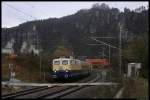 E10 1239 mit dem Rheingold-Sonderzug nach Bad Schandau in Rathen. (31.03.2012)