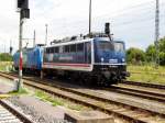 Am 30.06.2014 waren die 145 023-6 und die 110 043-6 von der Press in Stendal abgestellt. 