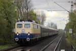 E10 1239 mit Sonderzug aus Dresden zur Weiterfahrt in die Niederlande am 18.4.2016 in Mönchengladbach-Lürrip