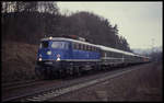 110348 kam am 29.3.1991 mit einem Sonderzug aus Frankfurt auch nach Bebra, wo sie mit dem Zug aber in Richtung Eisenach abbog.