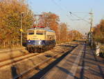 110 383-7 von der Centralbahn kommt als Lokzug aus Duisburg nach Mönchengladbach-Hbf und kommt aus Richtung Krefeld-Hbf und fährt durch Anrath in Richtung Viersen,Mönchengladbach.