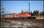 Dedensen Gümmer am 9.1.2003: Um 11.33 Uhr war 110486 mit einem Regionalzug in Richtung Hannover HBF unterwegs.