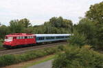 110 459 bei der Ausfahrt aus dem Bahnhof Sythen am 23.9.22, in etwa 30km hat der Zug seinen Endbahnhof Wanne-Eickel erreicht.