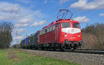 Lokomotive 110 459-5 am 18.03.2023 mit einem Lokzug in Lintorf.